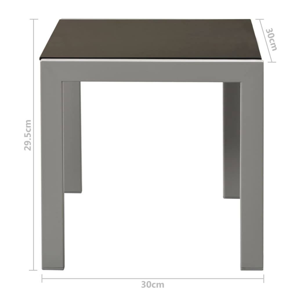 Sun loungers 2 pcs. with table steel and textilene black