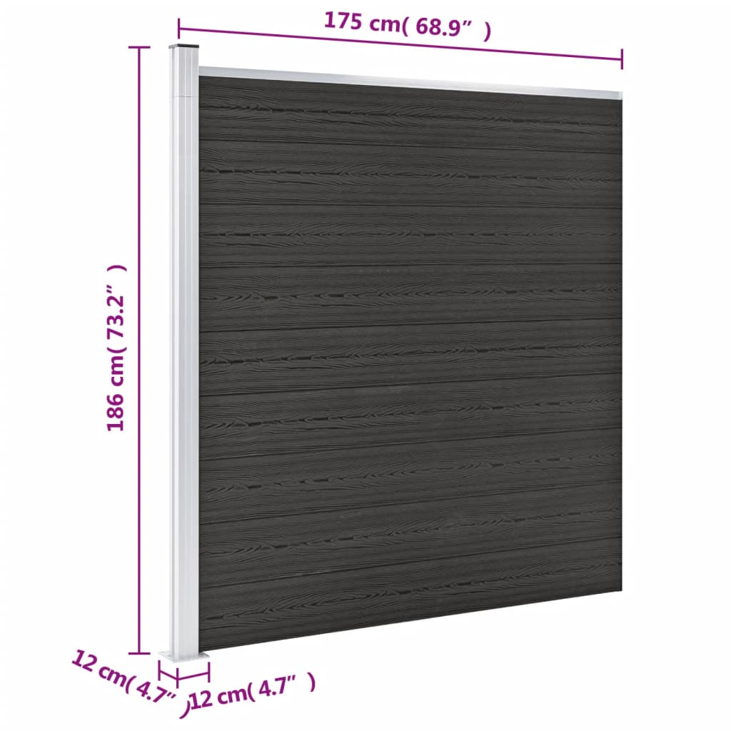 Garden fence WPC 175x186 cm gray
