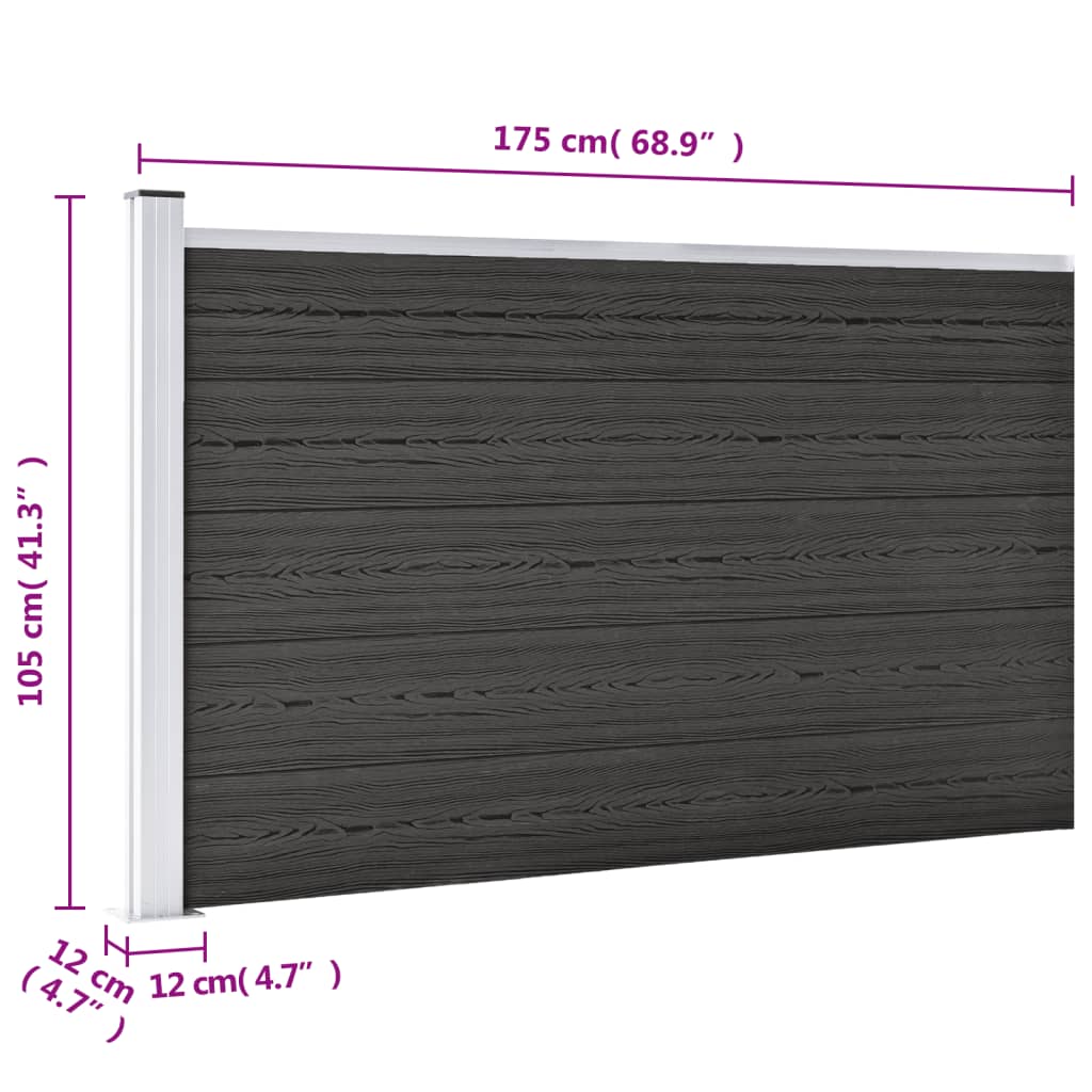 Garden fence WPC 175x105 cm gray