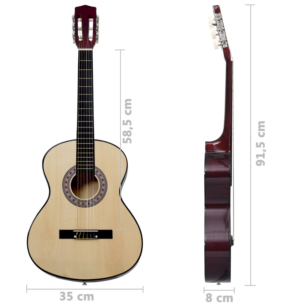 8 pcs. Classical guitar set for children and beginners 3/4 36"