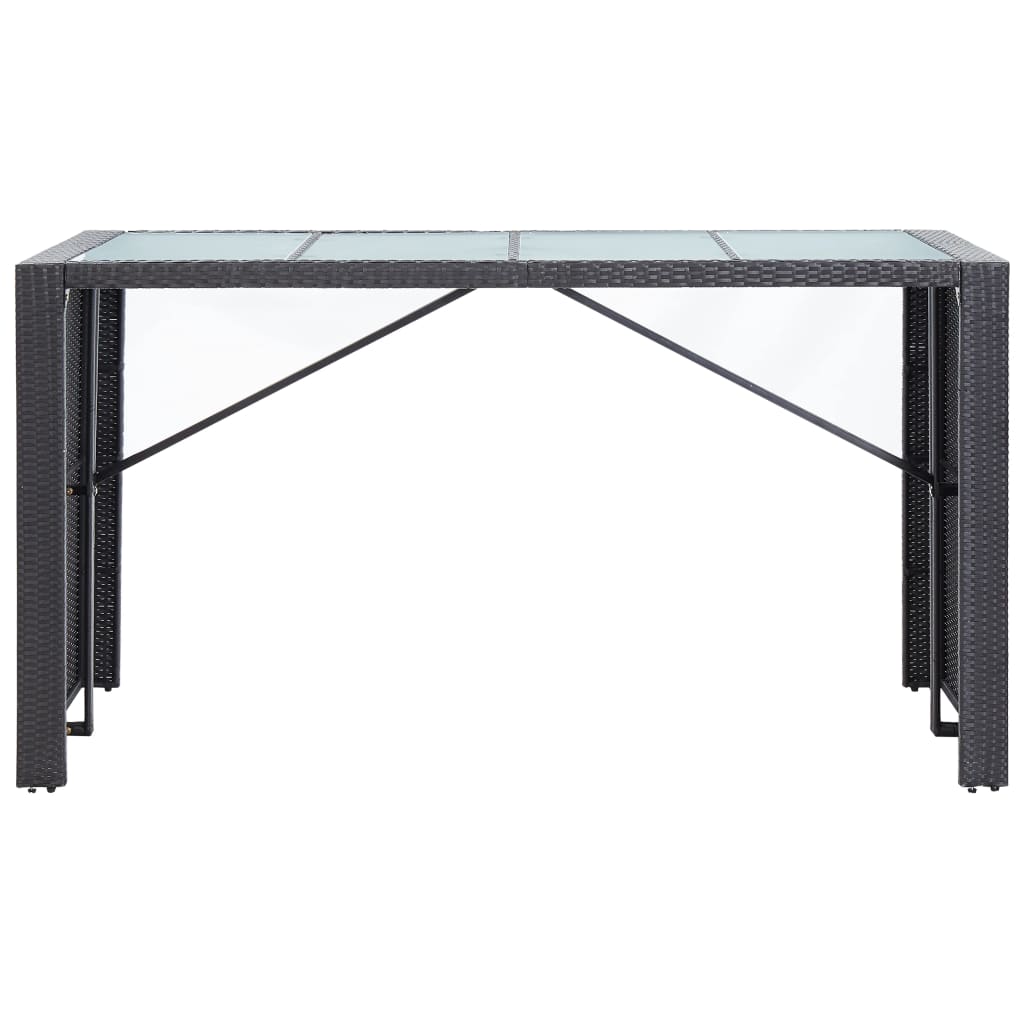 9 pcs. Garden bar set poly rattan black