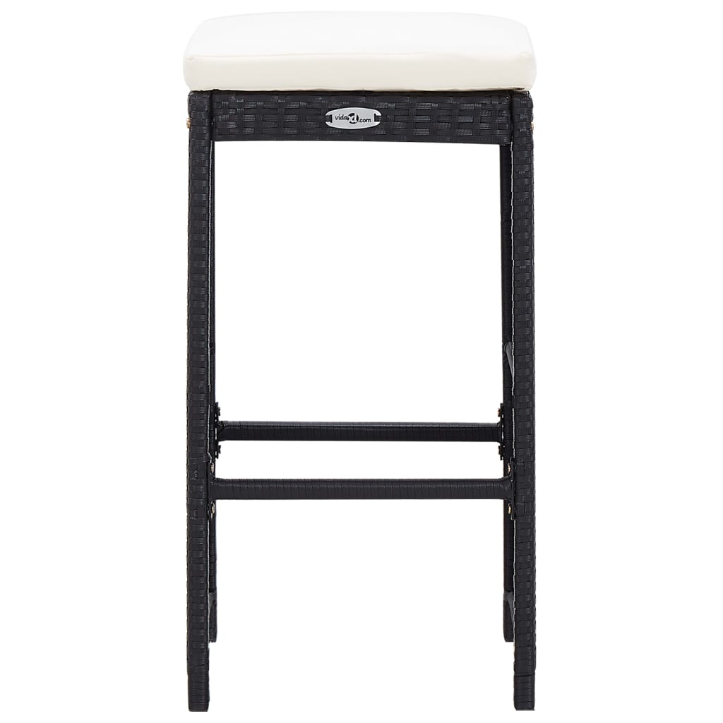 9 pcs. Garden bar set poly rattan black