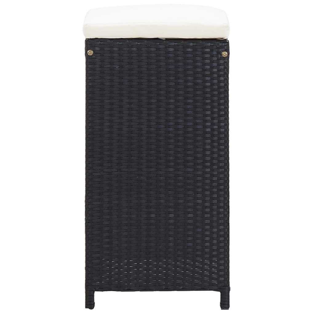 9 pcs. Garden bar set poly rattan black