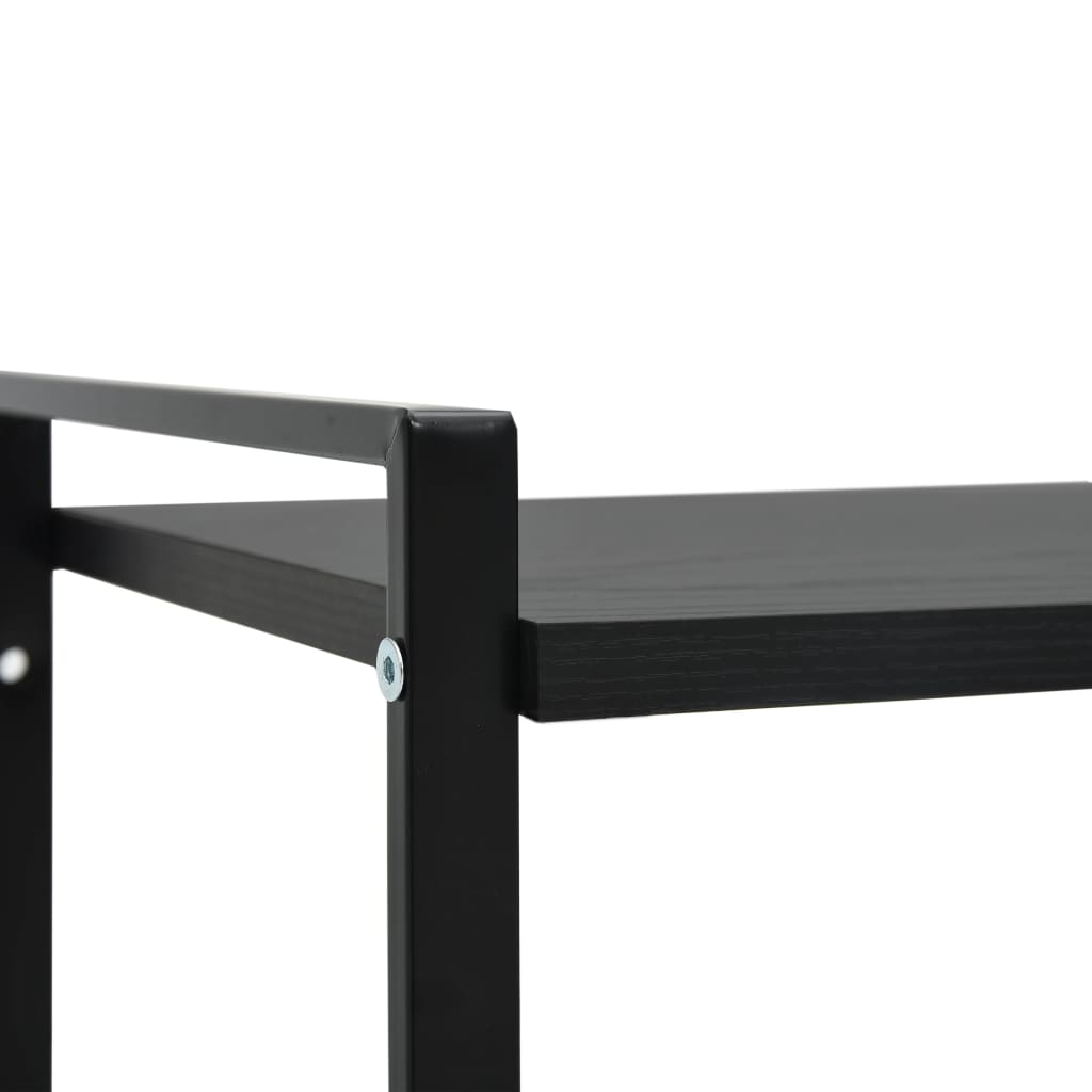 Bookcase 2 shelves black 52x28x59 cm wood material