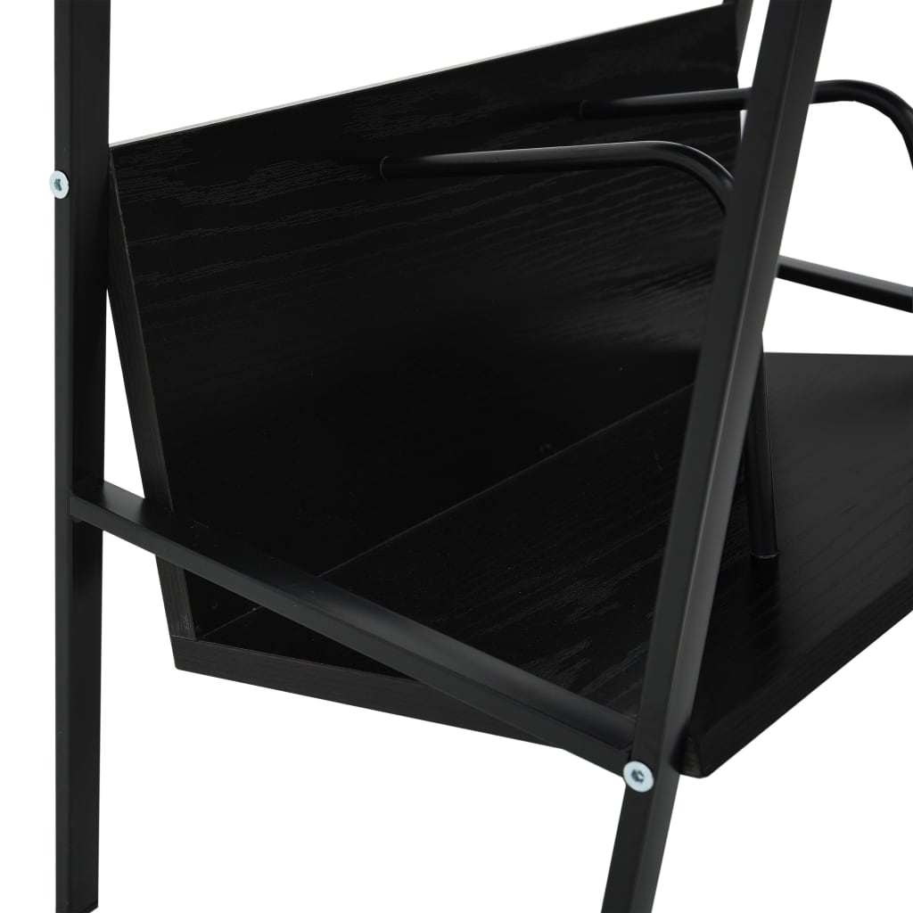 Bookcase 2 shelves black 52x28x59 cm wood material