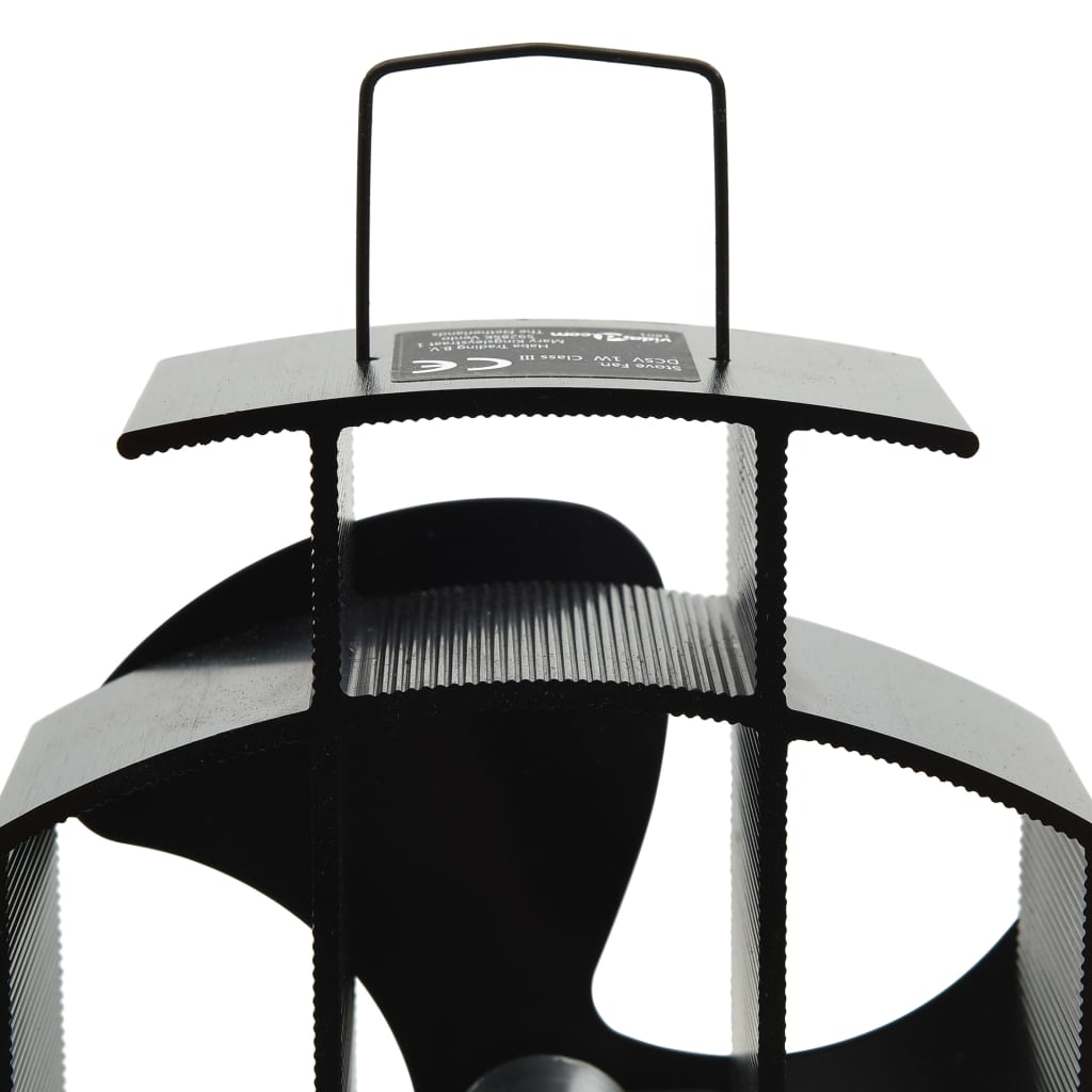 Stove Fan Heat Powered 3 Blades Black