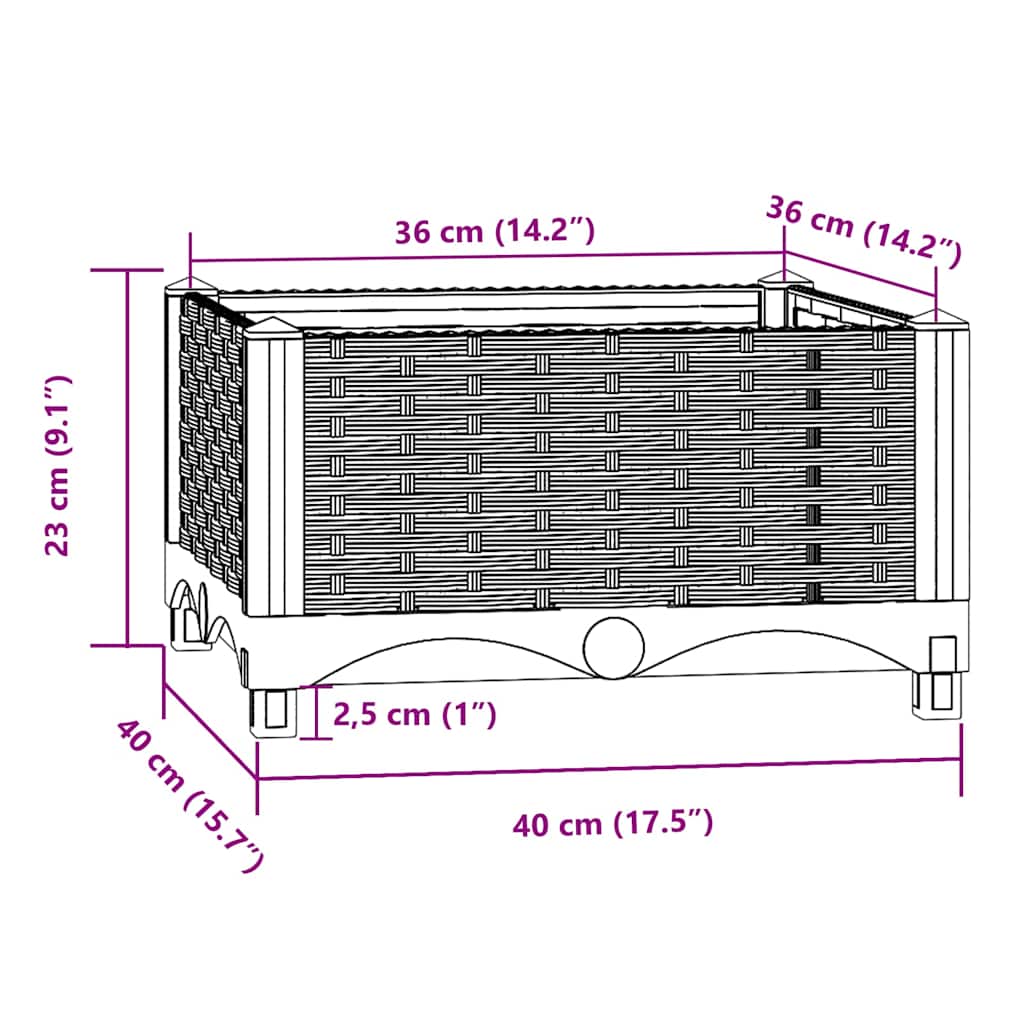 Raised bed 40x40x23 cm polypropylene