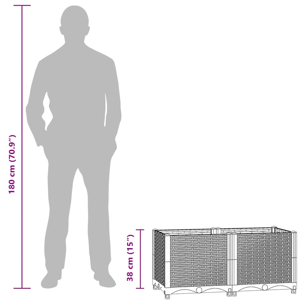 Raised bed 80x40x38 cm polypropylene