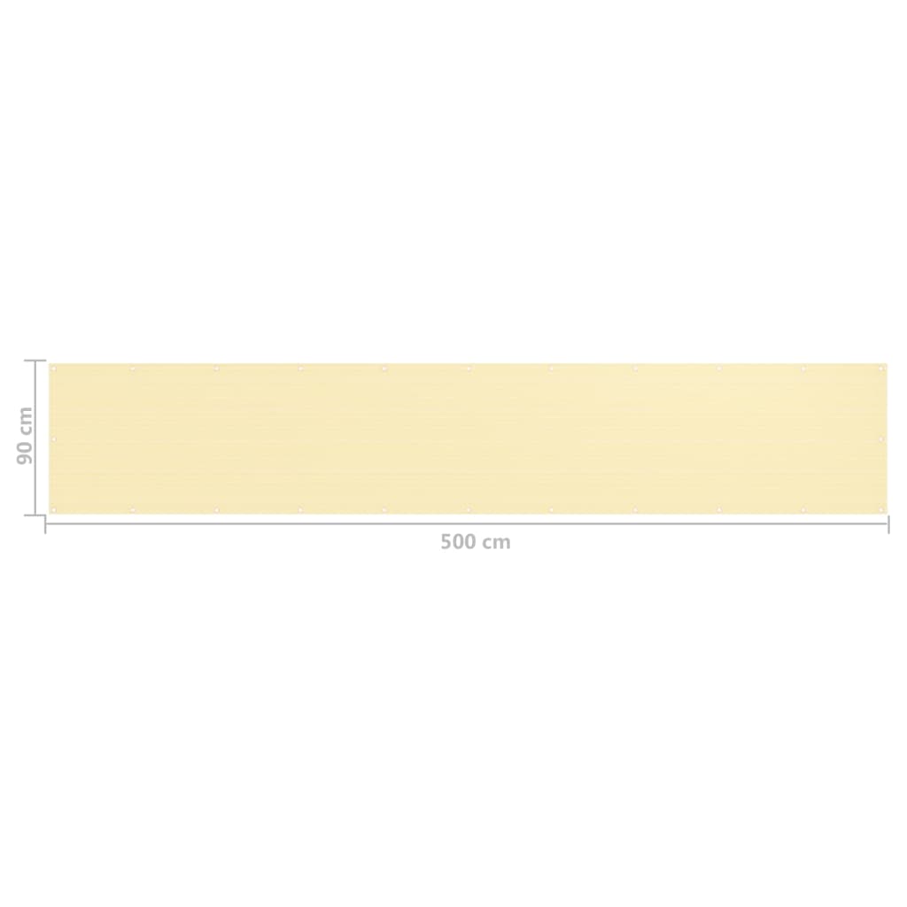 Balkon-Sichtschutz Beige 90x500 cm HDPE