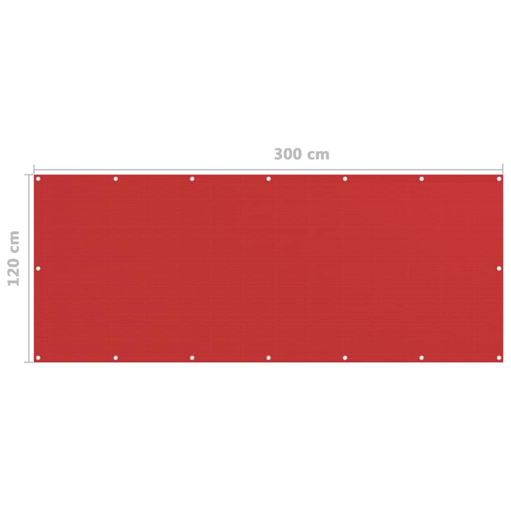 Balcony privacy screen red 120x300 cm HDPE