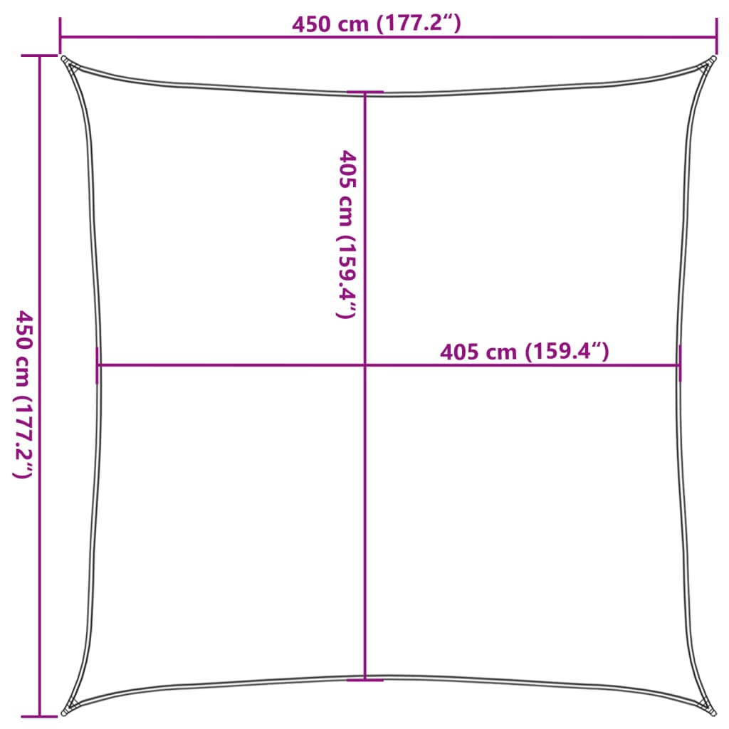 Sonnensegel 160 g/m² Quadratisch Terrakottarot 4,5x4,5 m HDPE