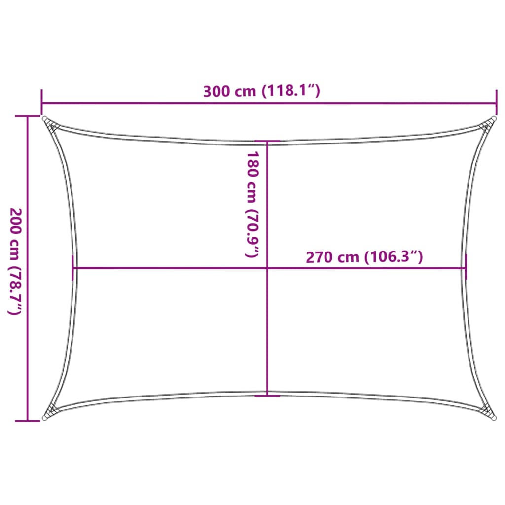Sonnensegel 160 g/m² Terrakottarot 2x3 m HDPE