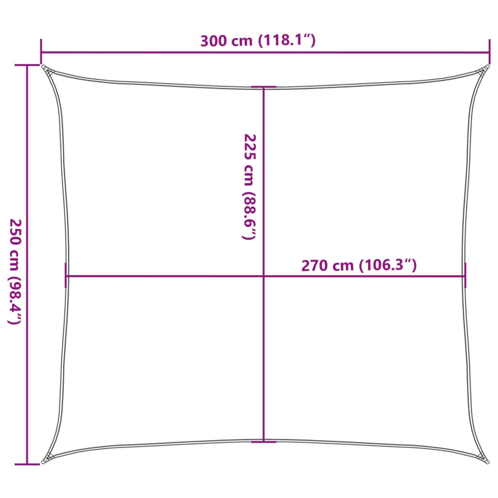 Sonnensegel 160 g/m² Terrakottarot 2,5x3 m HDPE