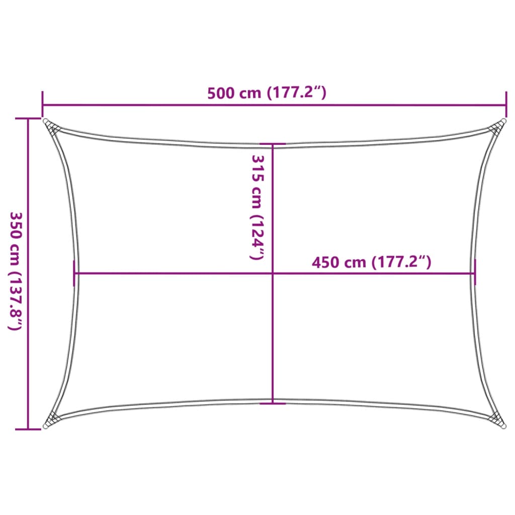 Sonnensegel 160 g/m² Rechteckig Terrakottarot 3,5x5 m HDPE