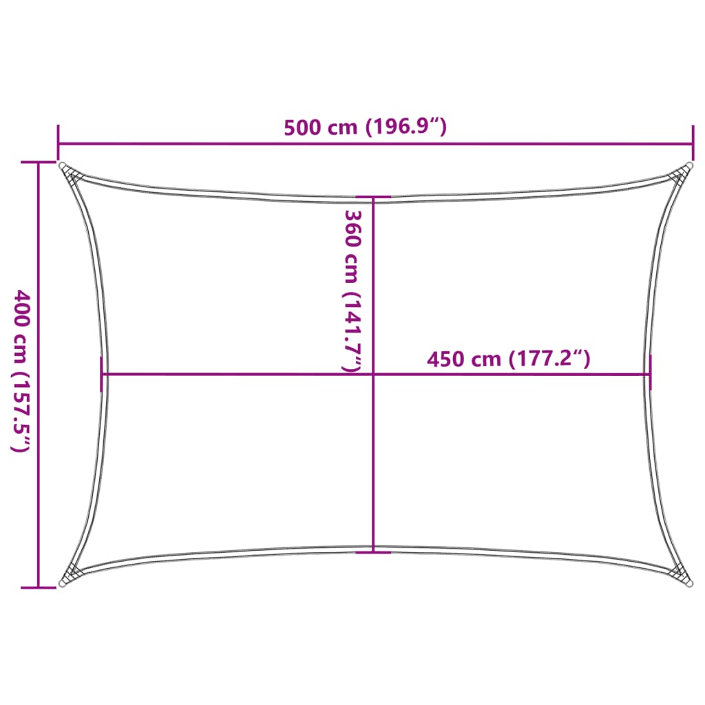 Sonnensegel 160 g/m² Terrakottarot 4x5 m HDPE