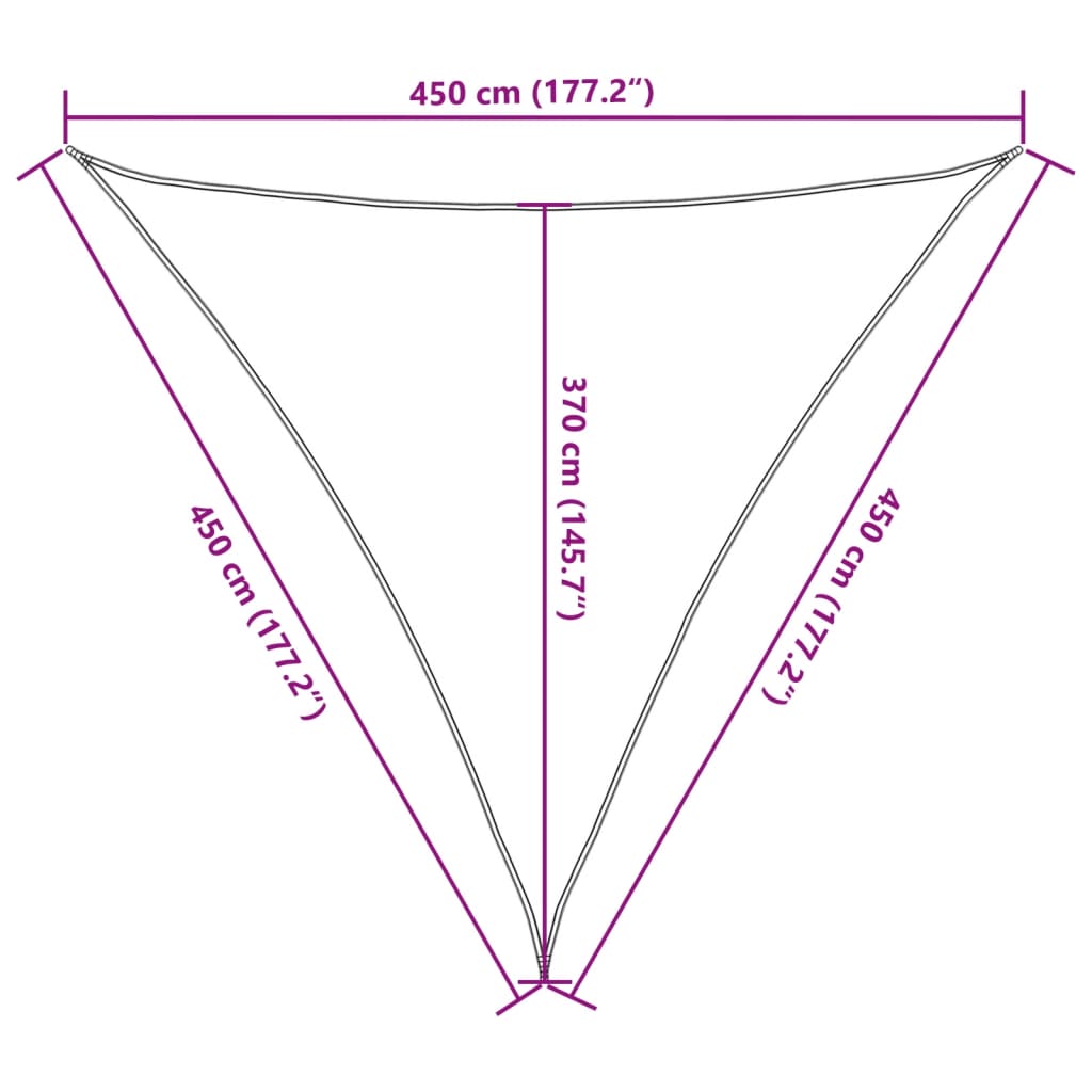 Sonnensegel 160 g/m² Terrakottarot 4,5x4,5x4,5 m HDPE