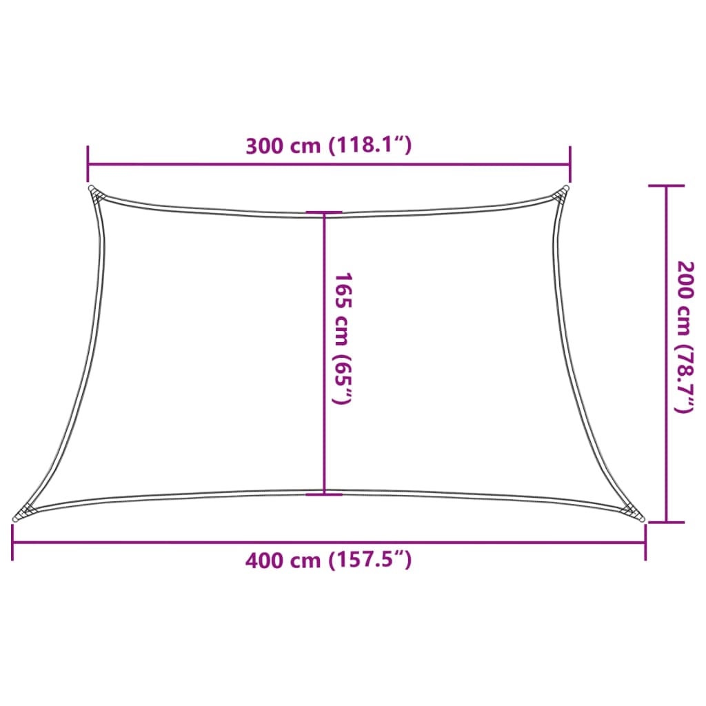 Sonnensegel 160 g/m² Terrakottarot 3/4x2 m HDPE