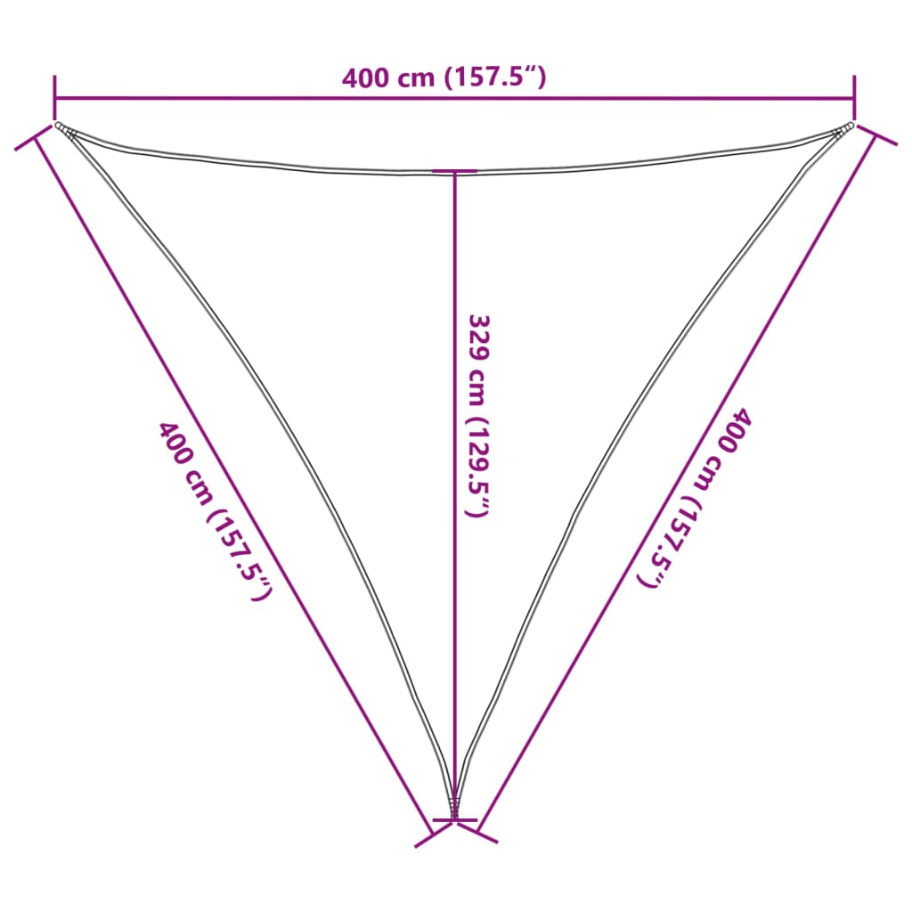 Sonnensegel 160 g/m² Dunkelgrün 4x4x4 m HDPE