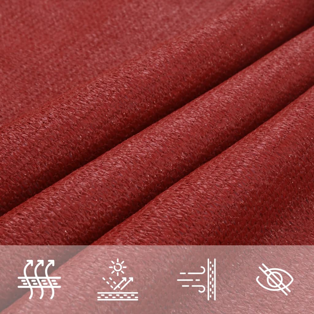 Sonnensegel 160 g/m² Rot 2x2 m HDPE