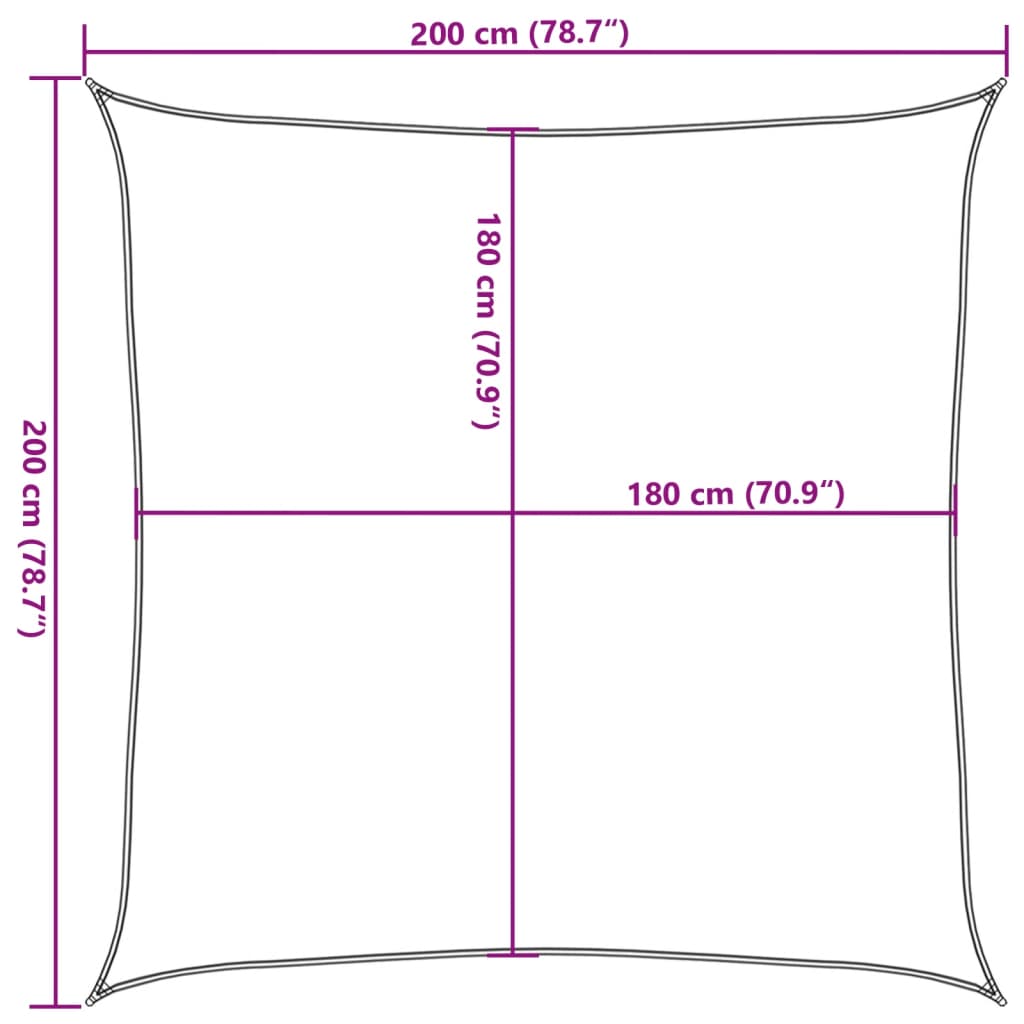 Sonnensegel 160 g/m² Rot 2x2 m HDPE