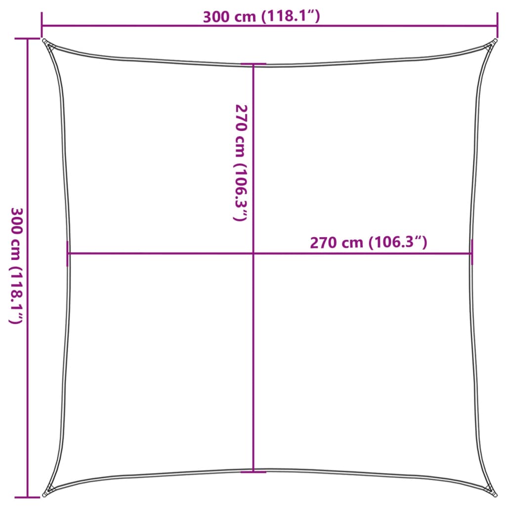 Sonnensegel 160 g/m² Rot 3x3 m HDPE