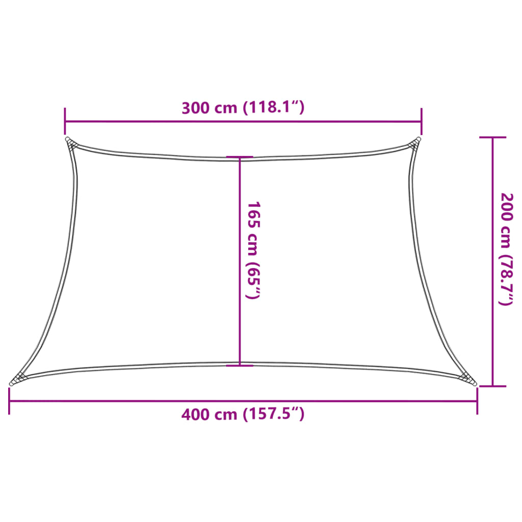 Sonnensegel 160 g/m² Rot 3/4x2 m HDPE