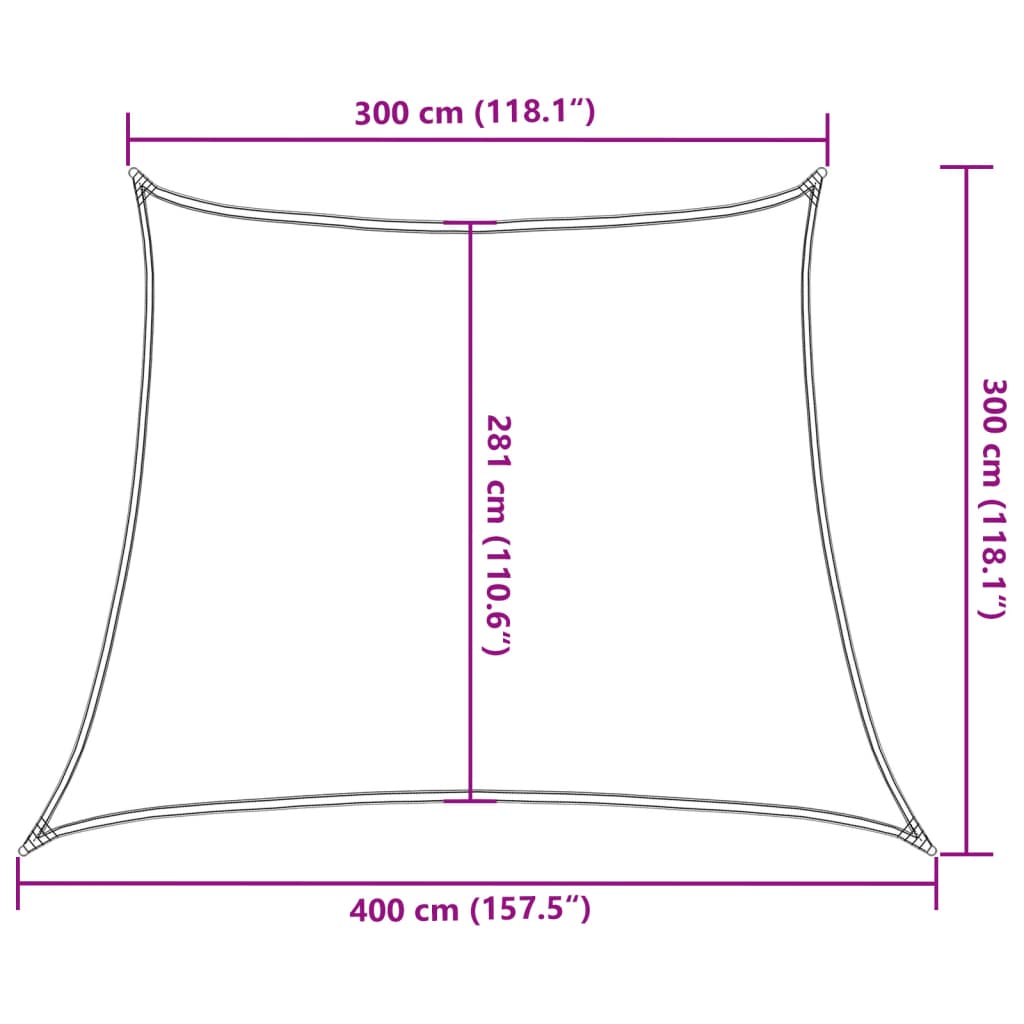 Sonnensegel 160 g/m² Rot 3/4x3 m HDPE