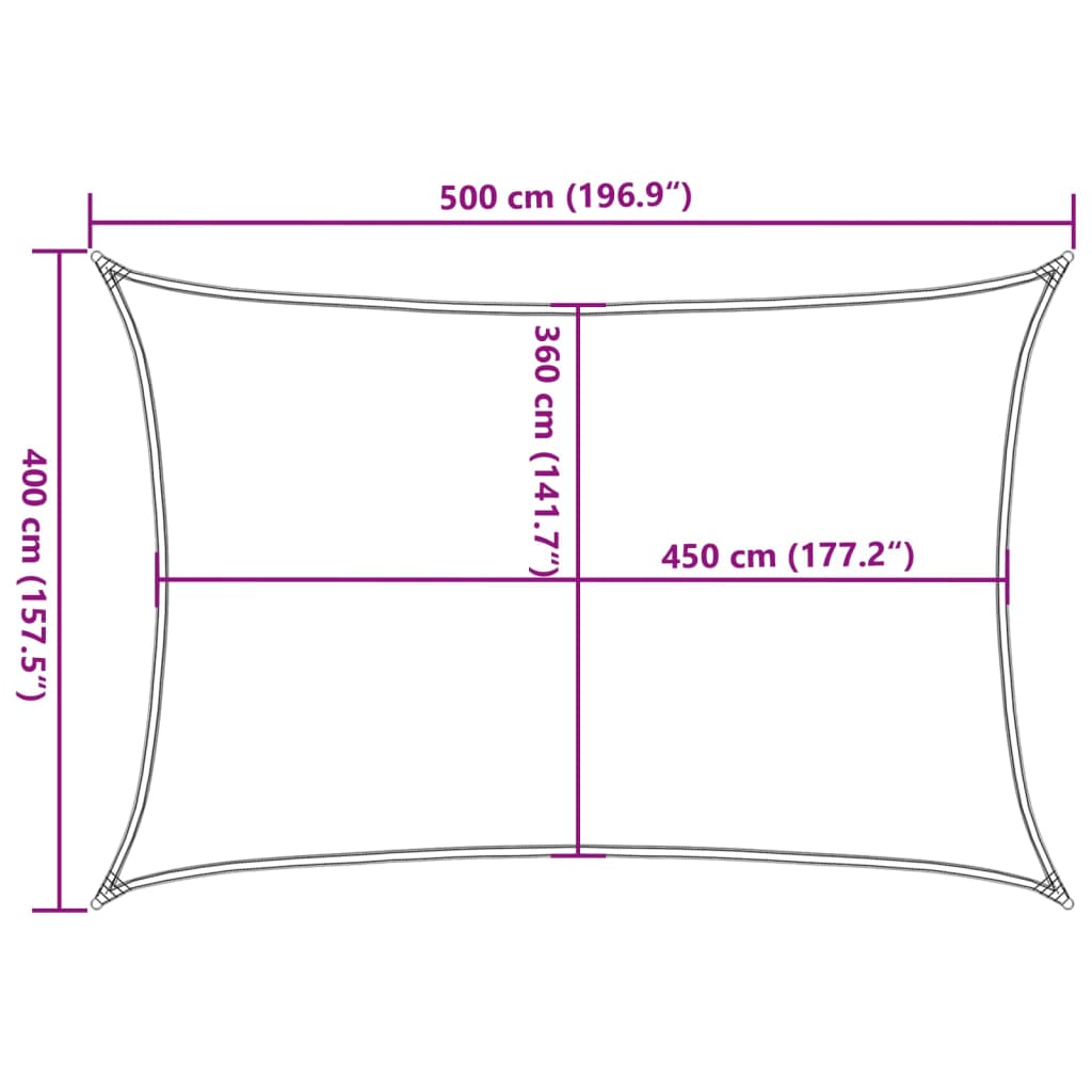 Sonnensegel 160 g/m² Rechteckig Orange 4x5 m HDPE