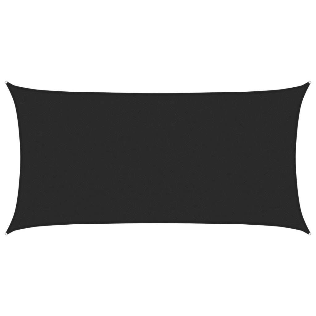 Sonnensegel 160 g/m² Schwarz 2x4 m HDPE