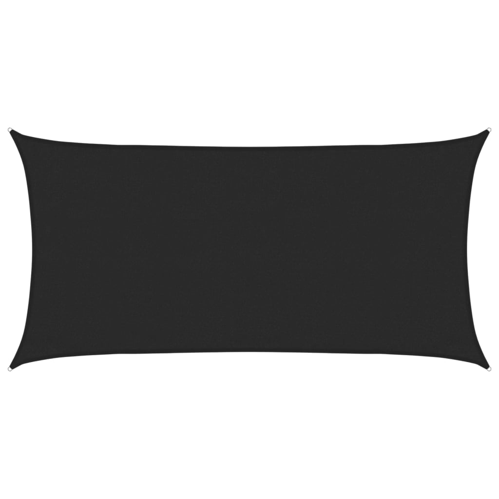 Sonnensegel 160 g/m² Schwarz 3x6 m HDPE
