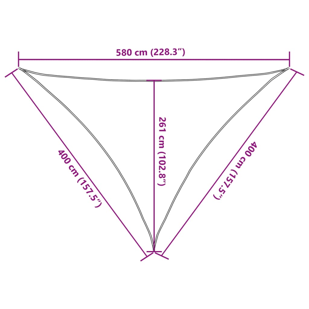 Sonnensegel 160 g/m² Schwarz 4x4x5,8 m HDPE