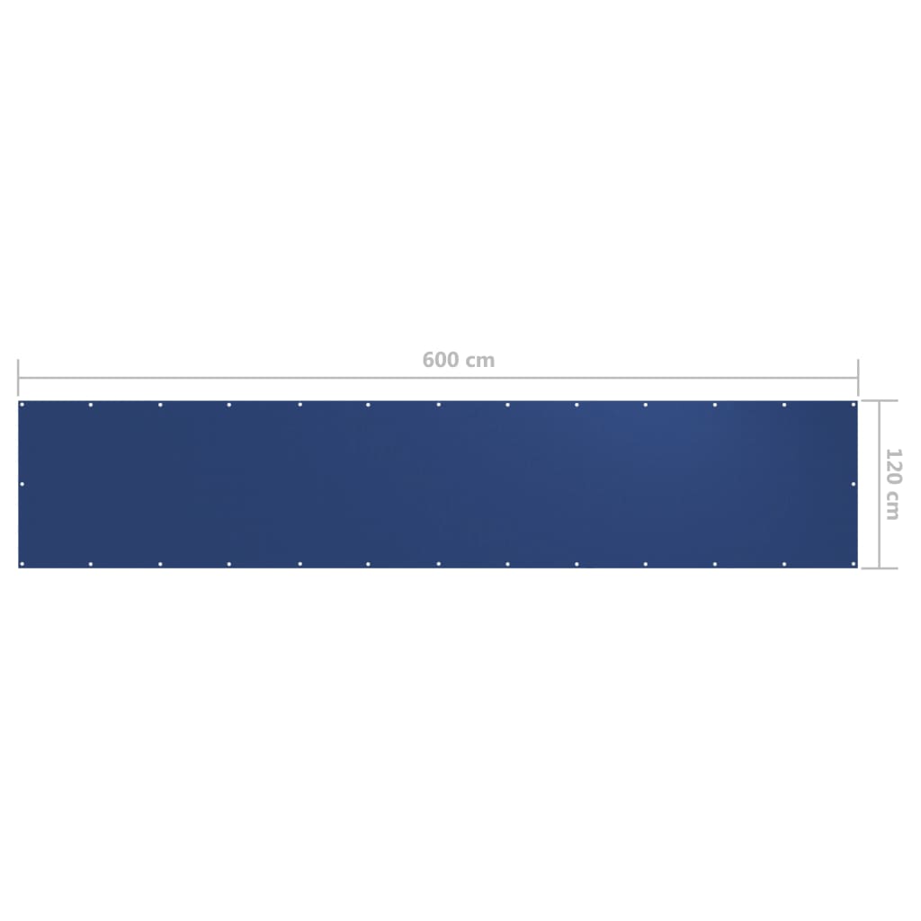 Balcony privacy screen blue 120x600 cm Oxford fabric