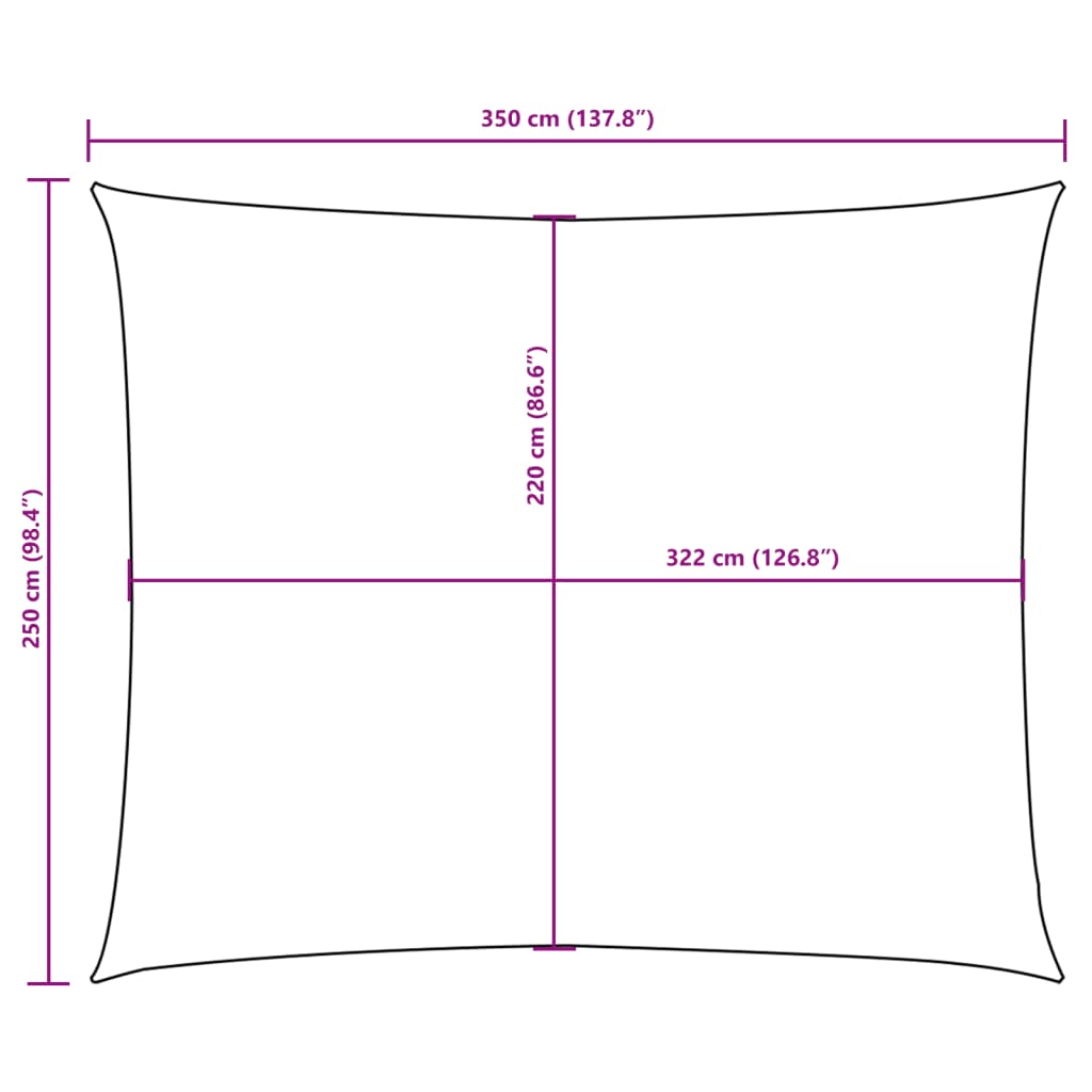 Sun sail Oxford fabric rectangular 2.5x3.5 m anthracite