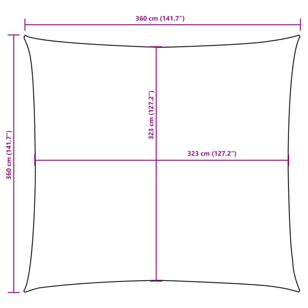 Sonnensegel Oxford-Gewebe Quadratisch 3,6x3,6 m Taupe