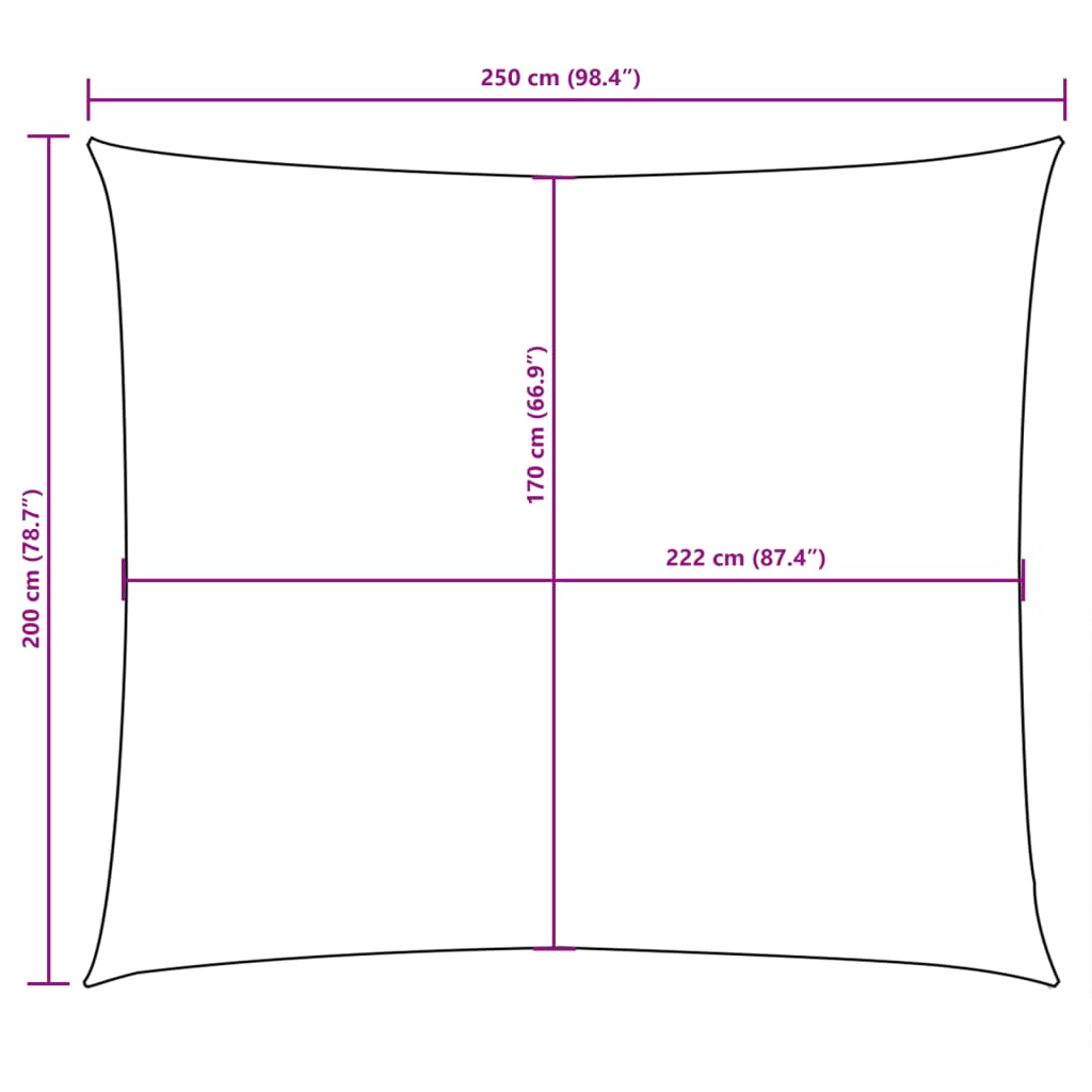 Sonnensegel Oxford-Gewebe Rechteckig 2x2,5 m Braun