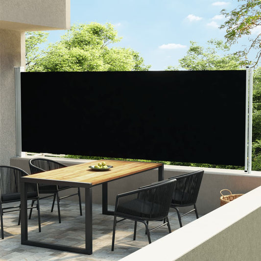 Seitenmarkise Ausziehbar 600x160 cm Schwarz