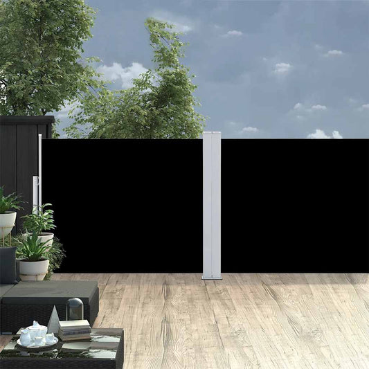 Ausziehbare Seitenmarkise 140x1200 cm Schwarz