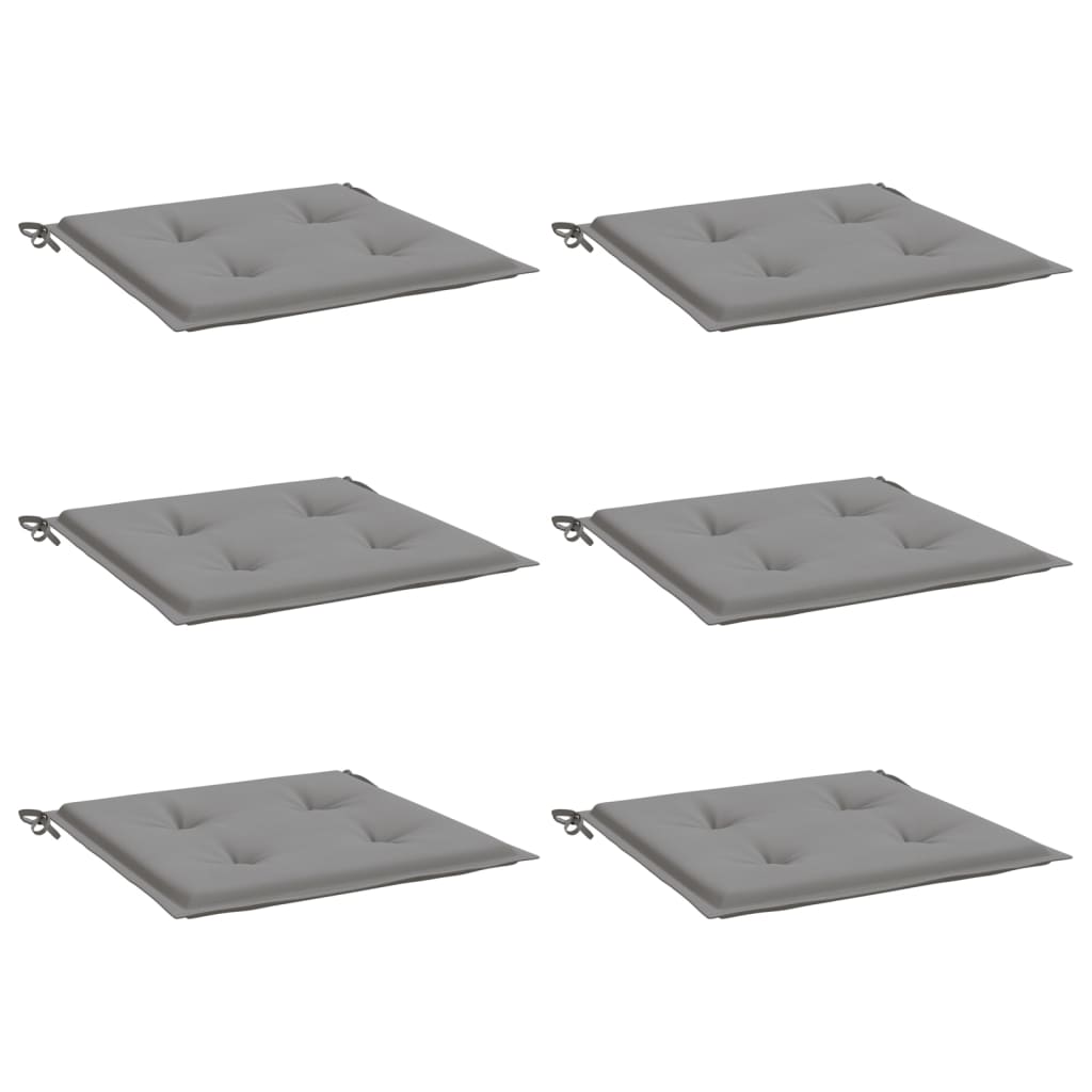 Gartenstuhl-Kissen 6 Stk. Grau 40x40x4 cm Oxford-Gewebe
