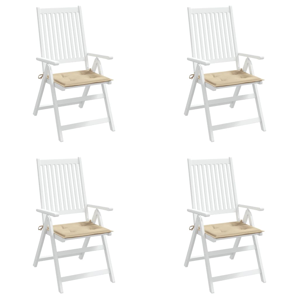 Gartenstuhl-Kissen 4 Stk. Beige 50x50x4 cm Oxford-Gewebe