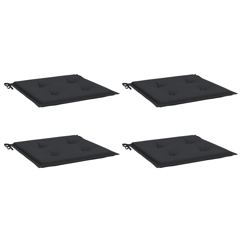 Gartenstuhl-Kissen 4 Stk. Schwarz 50x50x3 cm Oxford-Gewebe