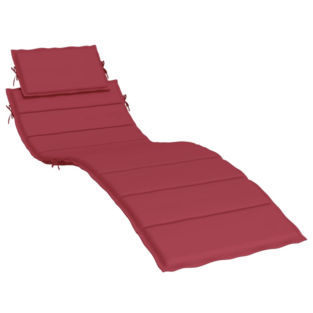 Sun lounger cushion wine red 186x58x3 cm Oxford fabric