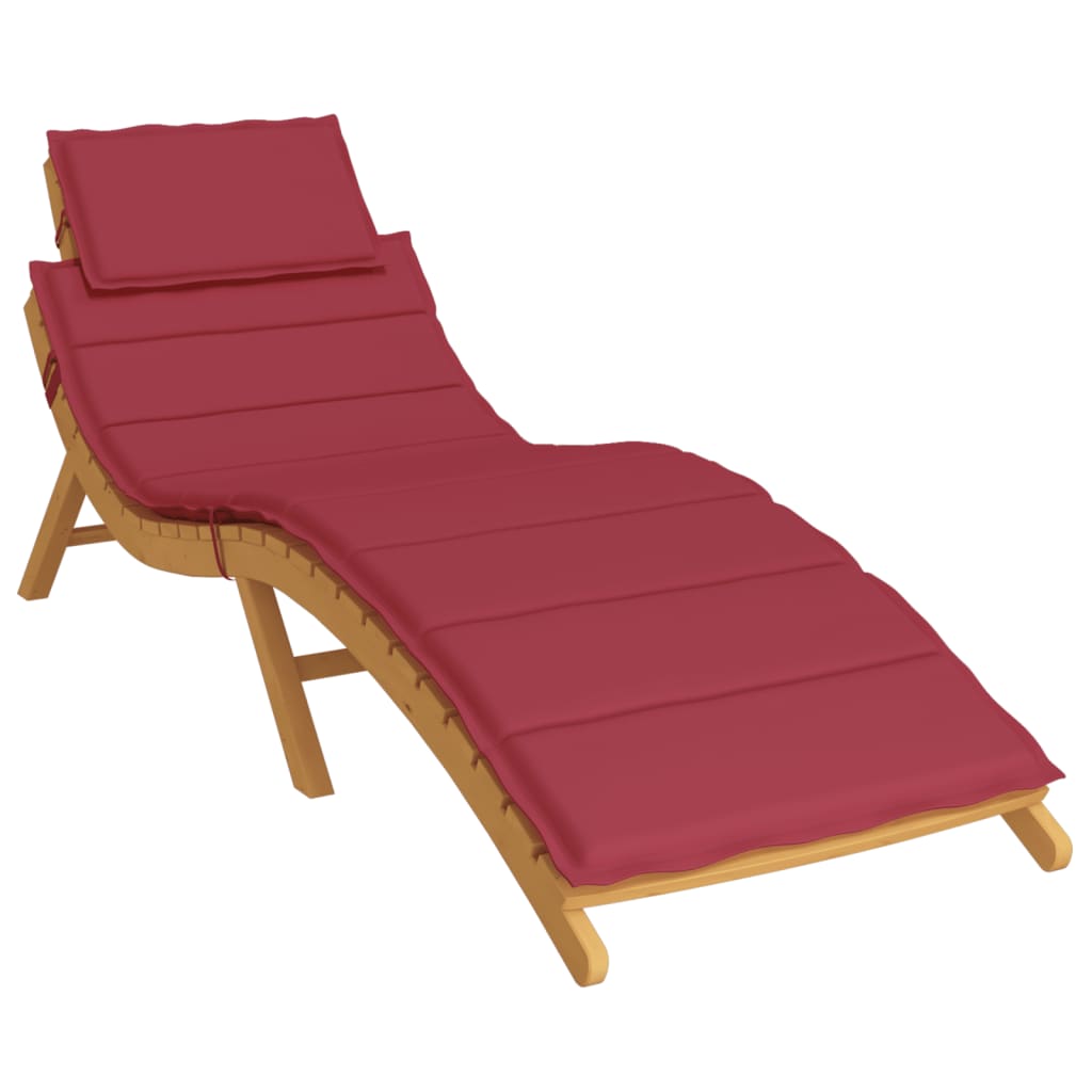 Sun lounger cushion wine red 186x58x3 cm Oxford fabric