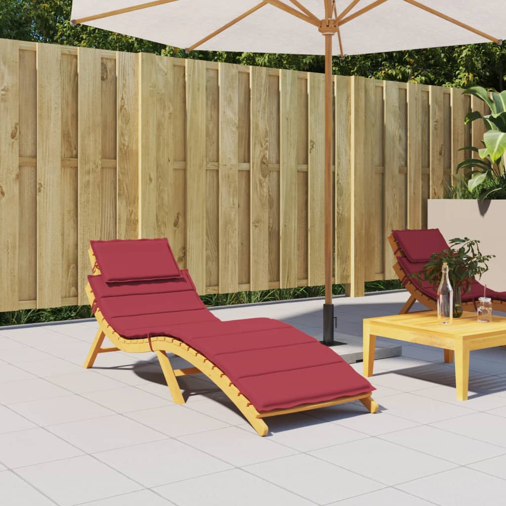 Sun lounger cushion wine red 186x58x3 cm Oxford fabric