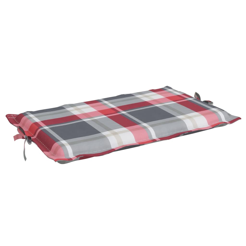 Sun lounger cushion red check pattern 186x58x3 cm Oxford fabric
