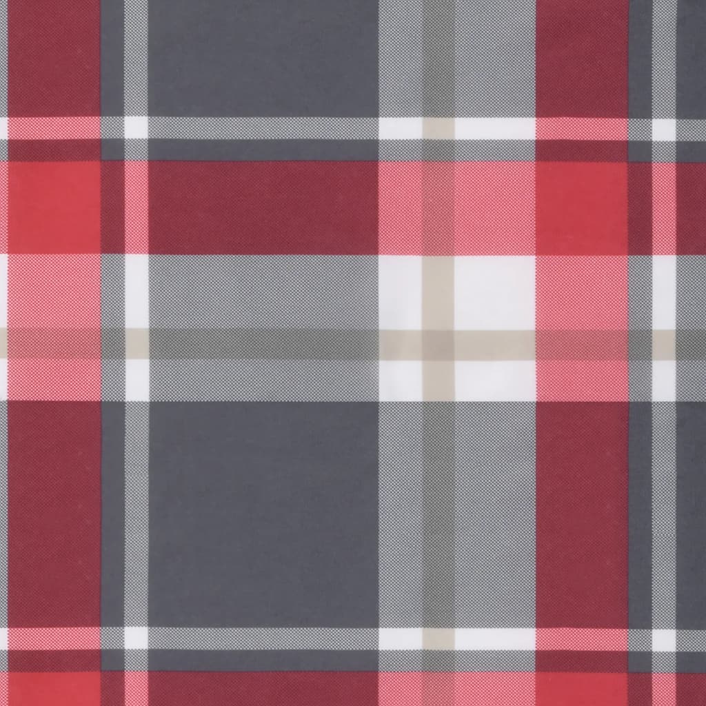 Sun lounger cushion red check pattern 186x58x3 cm Oxford fabric