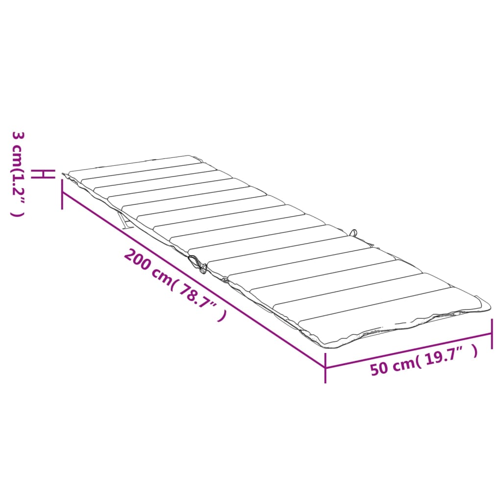 Sonnenliegen-Auflage Weinrot 200x50x3 cm Oxford-Gewebe