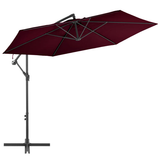 Ampelschirm mit Aluminium-Mast 300 cm Bordeauxrot