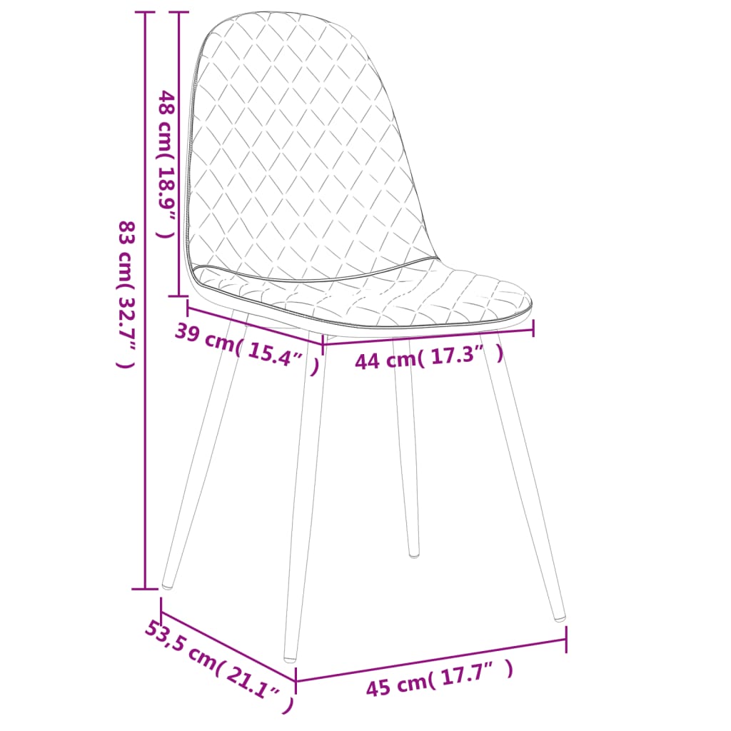 Dining room chairs 4 pcs. Light gray velvet