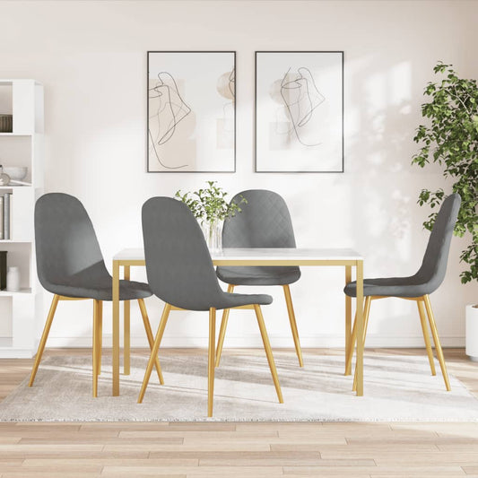 Dining room chairs 4 pcs. Light gray velvet