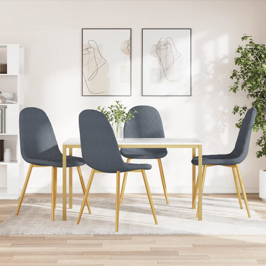 Dining room chairs 4 pcs. Dark gray velvet
